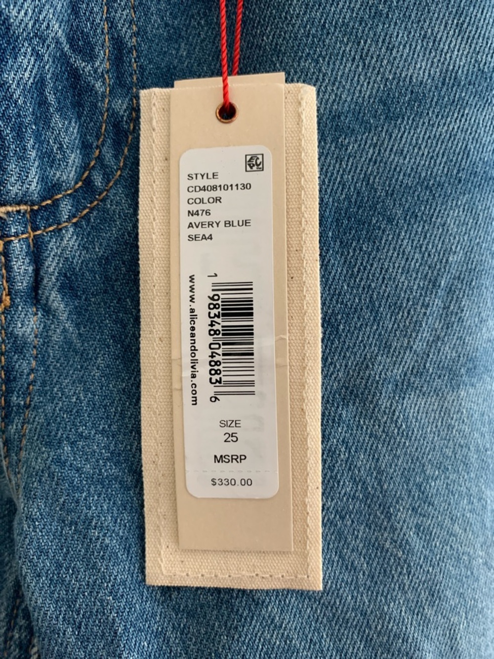 ALICE+OLIVIA Weezy High-Rise Wide Leg Jeans in Avery Blue - Picture 6 of 12